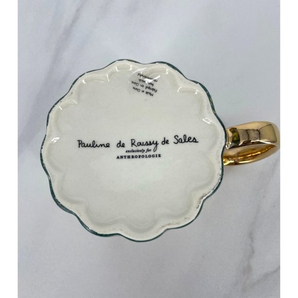 Anthropologie Pauline de Roussy de Sales Coffee Mug Dark Turquoise Christmas 202 - Picture 6 of 7